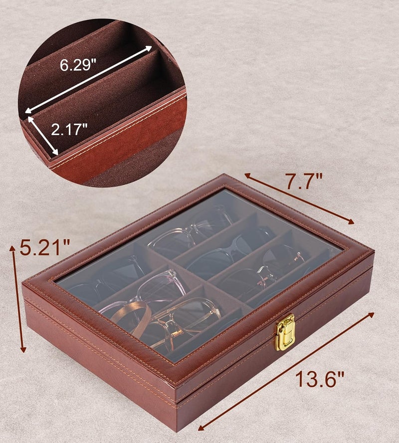NEWLOOP Store Sunglasses Organizer Multiple Pairs of Glasses Display Case Sunglass Hard Shell Storage Box for Women Men 12/16 Slots - Image 5